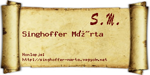 Singhoffer Márta névjegykártya