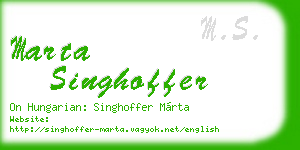 marta singhoffer business card